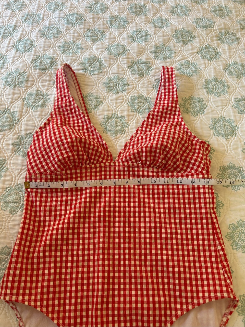Shade & Shore Target Red Gingham One Piece Swimsuit — Size M — Like New - Picture 7 of 8